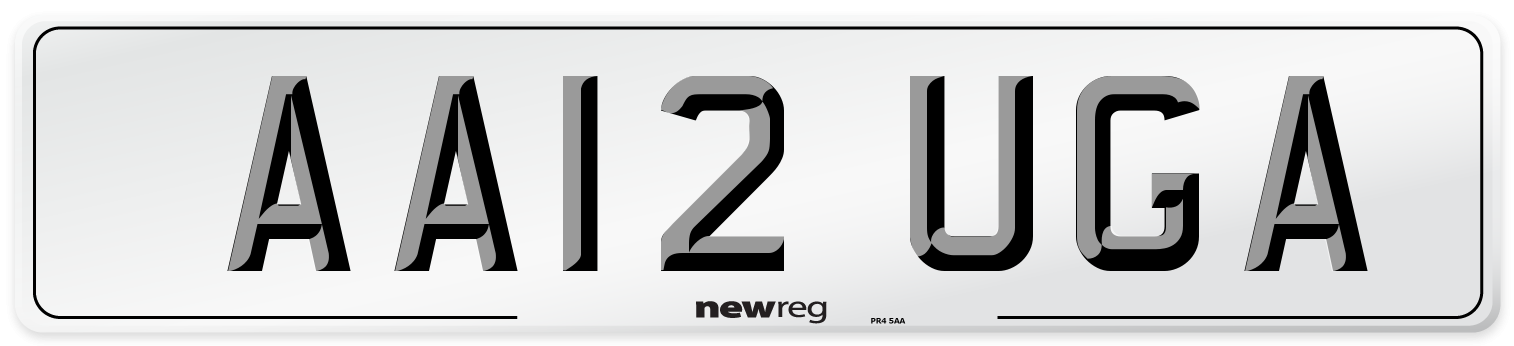 AA12 UGA Number Plate from New Reg